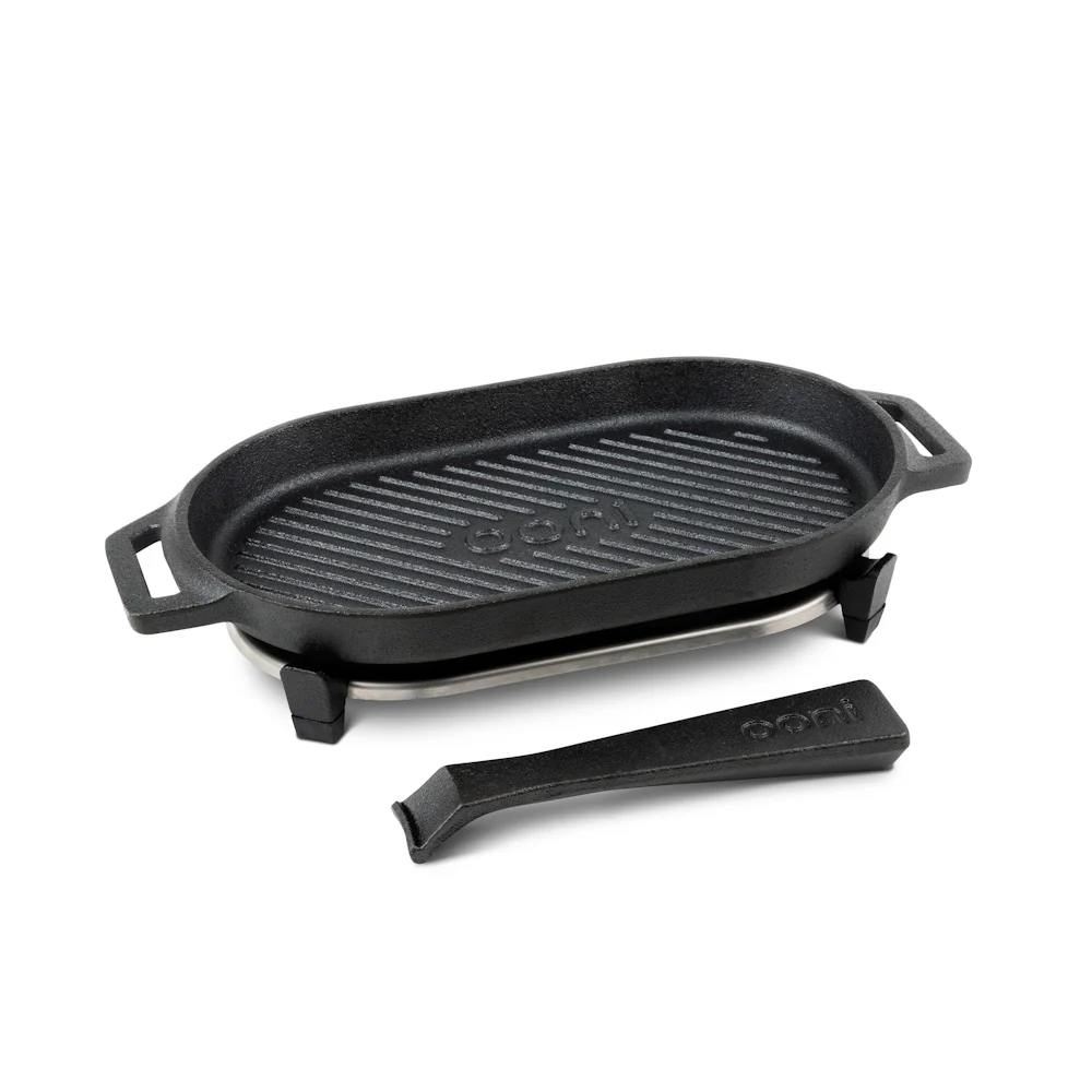 Ooni Cast Iron Sizzler Pan with Removable Handle and Stainless Steel Trivet - Image 4